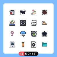 Set of 16 Modern UI Icons Symbols Signs for yarn dressmaker america ball payment Editable Creative Vector Design Elements