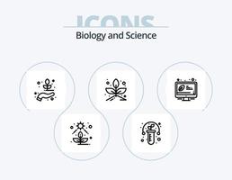 biología línea icono paquete 5 5 icono diseño. . ciencia. prueba. hidrógeno. tubos vector