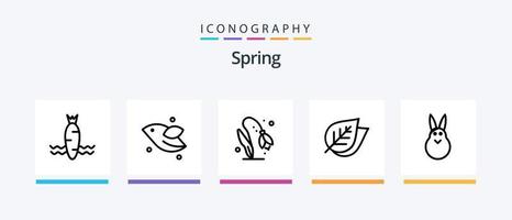 Spring Line 5 Icon Pack Including . weather. ladybug. rain. rabbit. Creative Icons Design vector