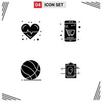 Set of Commercial Solid Glyphs pack for beat basket care cart sport Editable Vector Design Elements