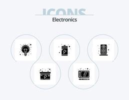 Electronics Glyph Icon Pack 5 Icon Design. . speaker. light. loudspeaker. device vector