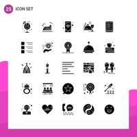 25 Creative Icons Modern Signs and Symbols of motivation text network clipboard food Editable Vector Design Elements