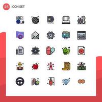 Set of 25 Modern UI Icons Symbols Signs for people swing data physics gravity Editable Vector Design Elements