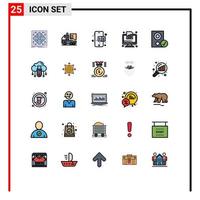 Set of 25 Modern UI Icons Symbols Signs for computers graph leaf financial business Editable Vector Design Elements