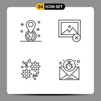 User Interface Pack of 4 Basic Filledline Flat Colors of geolocation love pin photo attack Editable Vector Design Elements