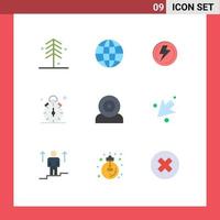 Group of 9 Modern Flat Colors Set for computers timer light quarter watch Editable Vector Design Elements