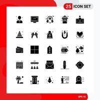 Set of 25 Modern UI Icons Symbols Signs for gold hat imac day learning Editable Vector Design Elements