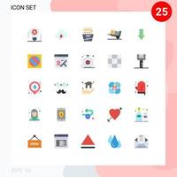 Pictogram Set of 25 Simple Flat Colors of shipping handcart spring delivery housekeeping Editable Vector Design Elements