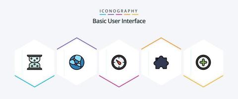 Basic 25 FilledLine icon pack including . . timer. ui. basic vector