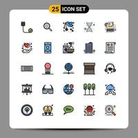 Universal Icon Symbols Group of 25 Modern Filled line Flat Colors of type writer genetics griddle dna letter Editable Vector Design Elements