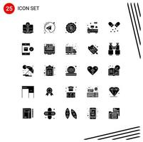 Solid Glyph Pack of 25 Universal Symbols of medicine capsule new tv drawers Editable Vector Design Elements