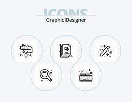 gráfico diseñador línea icono paquete 5 5 icono diseño. varios diseño capas. gráfico. Copiar capas. herramienta vector