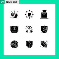 Modern Set of 9 Solid Glyphs and symbols such as bubble help network email communication Editable Vector Design Elements