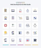 Creative Web Development And Web Studio 25 Flat icon pack  Such As optimization. done. monoblock. test. flask vector