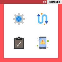 Universal Icon Symbols Group of 4 Modern Flat Icons of world alert technical watch kit mobile Editable Vector Design Elements