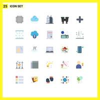 Universal Icon Symbols Group of 25 Modern Flat Colors of cloud water camping sea plus Editable Vector Design Elements