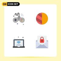 Universal Icon Symbols Group of 4 Modern Flat Icons of games internet things photo iot Editable Vector Design Elements