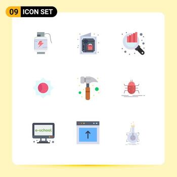 Set of 9 Modern UI Icons Symbols Signs for watch kit claw hammer audit ui basic Editable Vector Design Elements