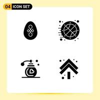 Solid Glyph Pack of 4 Universal Symbols of bird fragrance egg sports arrow Editable Vector Design Elements