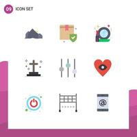 9 Flat Color concept for Websites Mobile and Apps graveyard ghost box death make up Editable Vector Design Elements