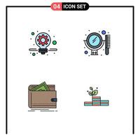 Universal Icon Symbols Group of 4 Modern Filledline Flat Colors of business money beauty set purse Editable Vector Design Elements