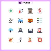 Modern Set of 16 Flat Colors and symbols such as contact household cosmetics home appliance Editable Pack of Creative Vector Design Elements