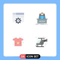 4 Thematic Vector Flat Icons and Editable Symbols of web baby setting legend flower Editable Vector Design Elements