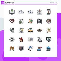 Set of 25 Modern UI Icons Symbols Signs for mobile devices beach device water Editable Vector Design Elements