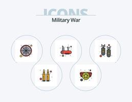 Military War Line Filled Icon Pack 5 Icon Design. force. army medal. army. military. army vector