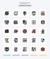 Creative Creative Process 25 Line FIlled icon pack  Such As process. modeling. process. process. big idea vector