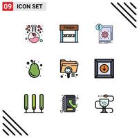 Set of 9 Modern UI Icons Symbols Signs for fresh guava structure fruit alert Editable Vector Design Elements