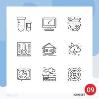 Pack of 9 creative Outlines of house automation pc spa mercury Editable Vector Design Elements