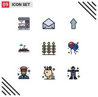 9 Creative Icons Modern Signs and Symbols of mountains goal arrow business achievement Editable Vector Design Elements