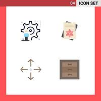 Pack of 4 Modern Flat Icons Signs and Symbols for Web Print Media such as setting arrow man file full screen Editable Vector Design Elements