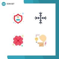 Editable Vector Line Pack of 4 Simple Flat Icons of action romantic user nature marketing Editable Vector Design Elements