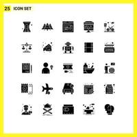 universal icono símbolos grupo de 25 moderno sólido glifos de parque tienda pinos márketing web editable vector diseño elementos