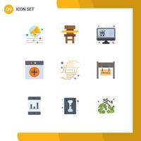 Set of 9 Modern UI Icons Symbols Signs for gesture new buy mac list Editable Vector Design Elements