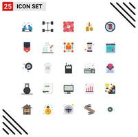 25 Thematic Vector Flat Colors and Editable Symbols of distractions analysis lifebuoy fund money Editable Vector Design Elements