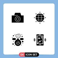 4 Solid Glyph concept for Websites Mobile and Apps photo vibrate globe experiment Layer 1 Editable Vector Design Elements