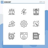 9 Thematic Vector Outlines and Editable Symbols of media construction easter build heart Editable Vector Design Elements