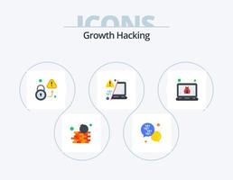 Hacking Flat Icon Pack 5 Icon Design. hacker. transfer. lock. laptop. virus vector