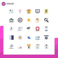 Pictogram Set of 25 Simple Flat Colors of life speaker house sound play Editable Vector Design Elements