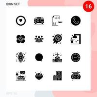 16 Creative Icons Modern Signs and Symbols of human character coding phone call Editable Vector Design Elements