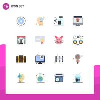 16 Universal Flat Colors Set for Web and Mobile Applications shopping marketplace drops marketing medicine Editable Pack of Creative Vector Design Elements