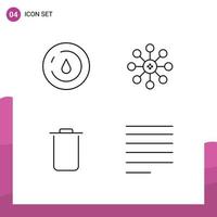 Universal Icon Symbols Group of 4 Modern Filledline Flat Colors of energy sets water cell align Editable Vector Design Elements