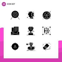 9 User Interface Solid Glyph Pack of modern Signs and Symbols of edit ireland radioactive cup box Editable Vector Design Elements