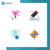 Modern Set of 4 Flat Icons and symbols such as balloon sync compose sketch target Editable Vector Design Elements