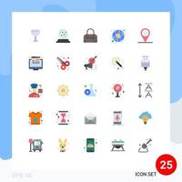 25 Thematic Vector Flat Colors and Editable Symbols of browser conversion fashion weather forecast Editable Vector Design Elements