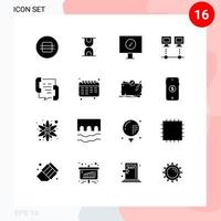 16 Creative Icons Modern Signs and Symbols of contact call computer pc devices Editable Vector Design Elements