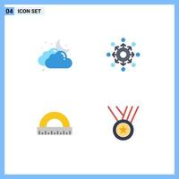 Pictogram Set of 4 Simple Flat Icons of cloud angle weather connect measure Editable Vector Design Elements